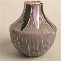 grå, sort, lilla keramik vase retrovase Laholm Sverige swedish ceramic genbrug